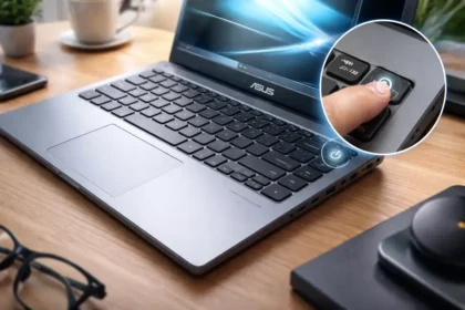 ASUS Laptop On Button