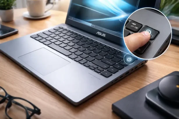 ASUS Laptop On Button